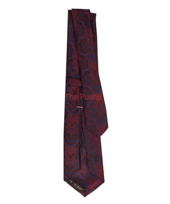 MAJENTA BLUE, 5 Fold Micro Tie and Pocket Square - LARGE PATTERN MAJENTA BLUE, 5 Fold Micro Tie and Pocket Square - LARGE PATTERN