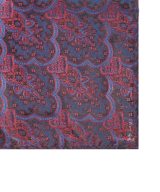 MAJENTA BLUE, 5 Fold Micro Tie and Pocket Square - LARGE PATTERN MAJENTA BLUE, 5 Fold Micro Tie and Pocket Square - LARGE PATTERN