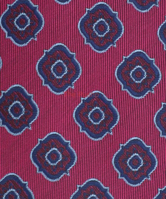 MAGENTA, 5 Fold Micro Tie and Pocket Square - Curved Squares MAGENTA, 5 Fold Micro Tie and Pocket Square - Curved Squares