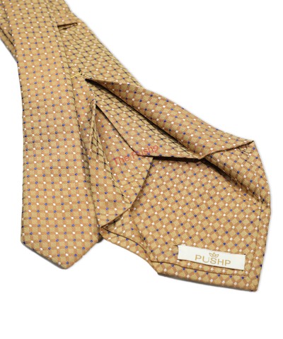 MARI GOLD, 5 Fold Micro Tie  and Pocket Square – Dots & Checks