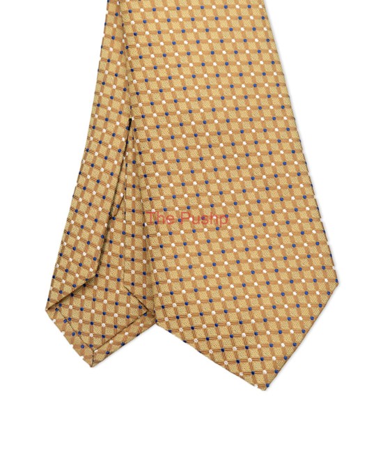 MARI GOLD, 5 Fold Micro Tie and Pocket Square – Dots & Checks MARI GOLD, 5 Fold Micro Tie and Pocket Square – Dots & Checks