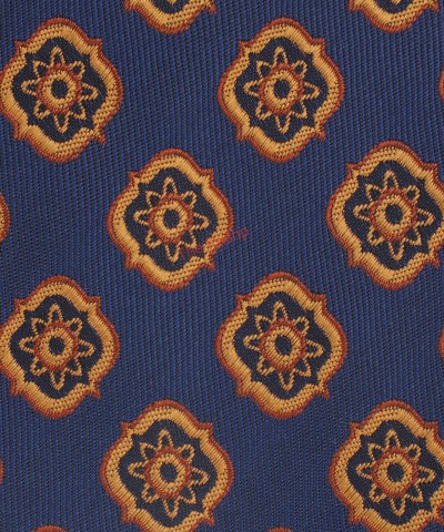 MEDIUM BLUE, 5 Fold Micro Tie and Pocket Square - Curved Squares