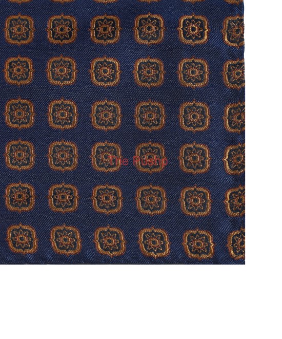 MEDIUM BLUE, 5 Fold Micro Tie and Pocket Square - Curved Squares MEDIUM BLUE, 5 Fold Micro Tie and Pocket Square - Curved Squares