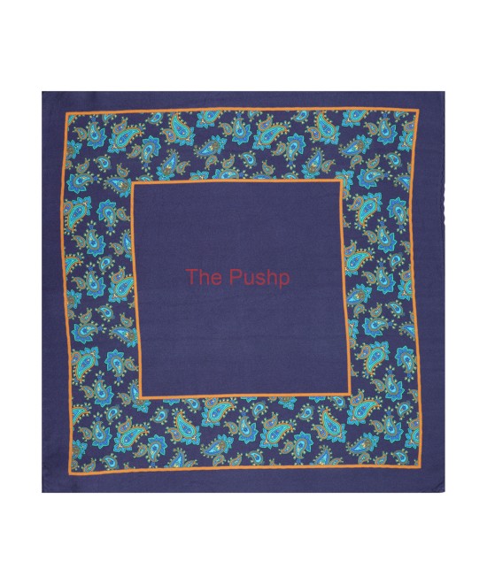 MIDNIGHT BLUE, I- SILK Pocket Square– Vintage Paisley MIDNIGHT BLUE, I- SILK Pocket Square– Vintage Paisley