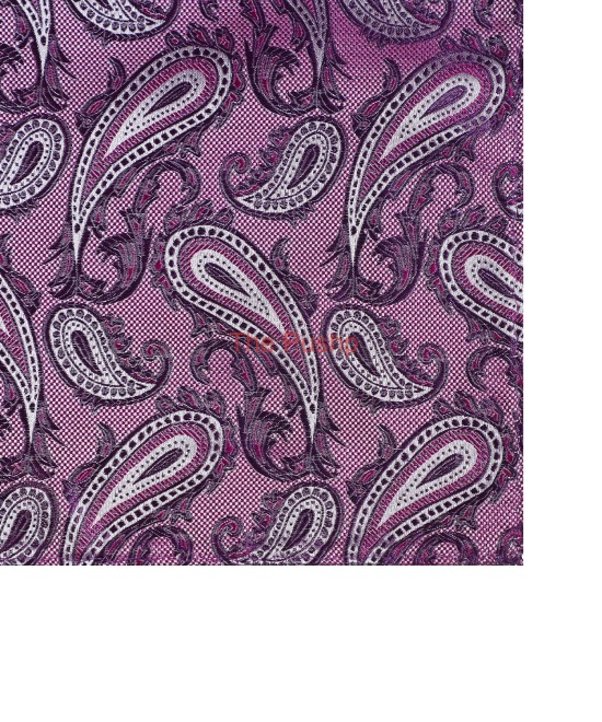 MIDNIGHT PURPLE, 5 Fold Micro Tie and Pocket Square - Jacquard Paisley MIDNIGHT PURPLE, 5 Fold Micro Tie and Pocket Square - Jacquard Paisley