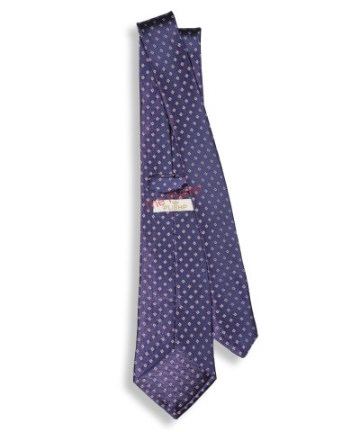 NAVY BLUE, 3 Fold Micro Tie – Dots & Squares