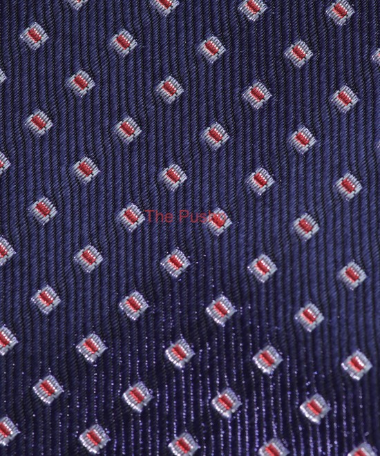 NAVY BLUE, 3 Fold Micro Tie – Dots & Squares NAVY BLUE, 3 Fold Micro Tie – Dots & Squares