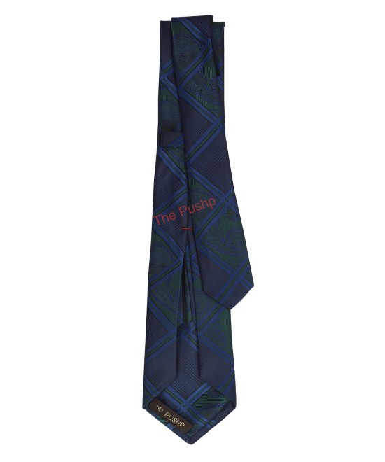 PEACOCK BLUE, 5 Fold Micro Tie and Pocket Square - CHECKS PEACOCK BLUE, 5 Fold Micro Tie and Pocket Square - CHECKS