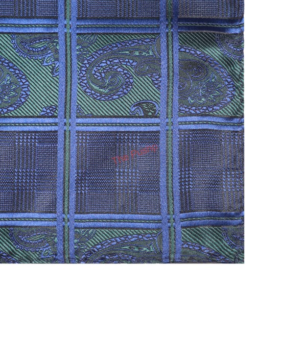 PEACOCK BLUE, 5 Fold Micro Tie and Pocket Square - CHECKS PEACOCK BLUE, 5 Fold Micro Tie and Pocket Square - CHECKS