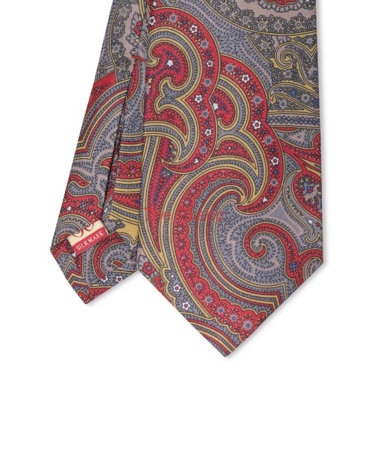 PERSIAN RED, 7 Fold Silk Tie – Vintage Paisley PERSIAN RED, 7 Fold Silk Tie – Vintage Paisley