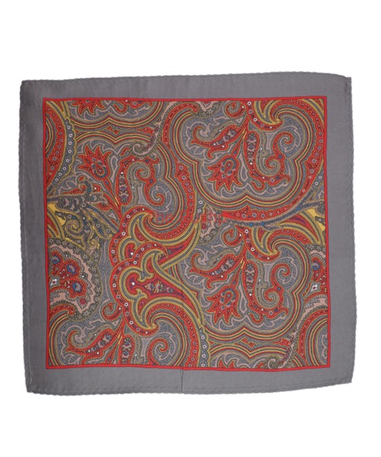 PERSIAN RED, Silk Pocket Square – Vintage Paisley PERSIAN RED, Silk Pocket Square – Vintage Paisley