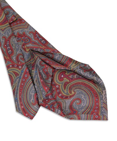 PERSIAN RED, 7 Fold Silk Tie – Vintage Paisley