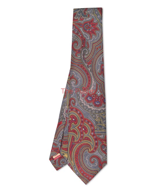 PERSIAN RED, 7 Fold Silk Tie – Vintage Paisley PERSIAN RED, 7 Fold Silk Tie – Vintage Paisley
