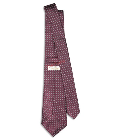 PLUM, 3 Fold Micro Tie – Dots & Squares