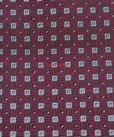 PLUM, 3 Fold Micro Tie – Dots & Squares