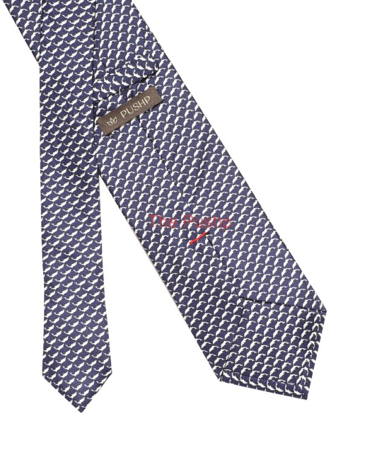 DARK NAVY, 3 Fold Silk Tie – Dolphins DARK NAVY, 3 Fold Silk Tie – Dolphins