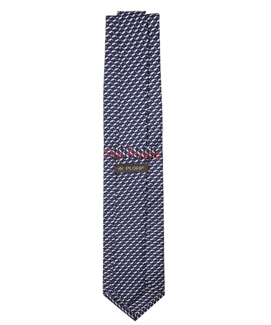 DARK NAVY, 3 Fold Silk Tie – Dolphins DARK NAVY, 3 Fold Silk Tie – Dolphins