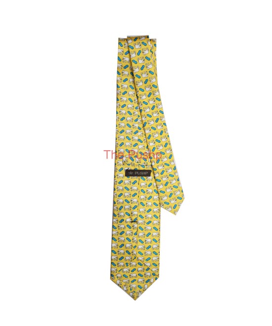 LEMON YELLOW, 3 Fold Premium Silk Tie – The Tuskers LEMON YELLOW, 3 Fold Premium Silk Tie – The Tuskers