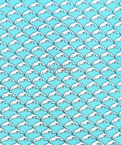 TURQUOISE BLUE, 3 Fold Premium Silk Tie - Dolphins