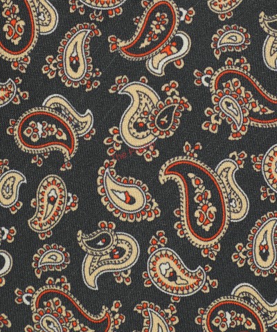 EBONY GREEN, 5 Fold Silk Tie – Intertwined Paisleys