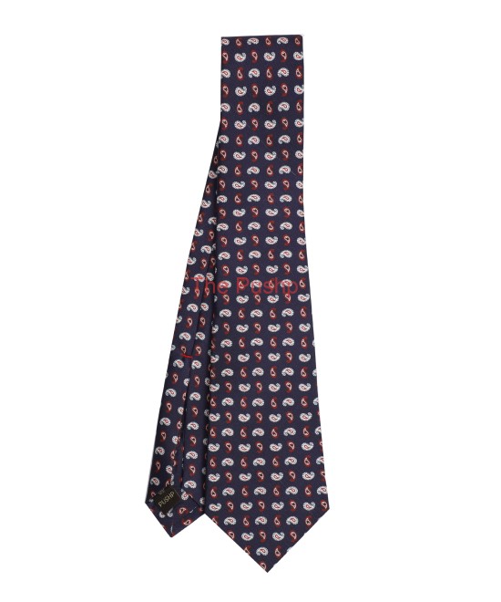 DARK NAVY, 5 Fold Silk Tie – Micro Paisleys DARK NAVY, 5 Fold Silk Tie – Micro Paisleys