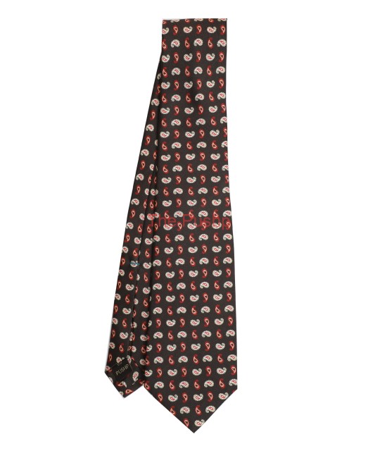 DARK MEHENDI, 5 Fold Silk Tie – Micro Paisleys DARK MEHENDI, 5 Fold Silk Tie – Micro Paisleys