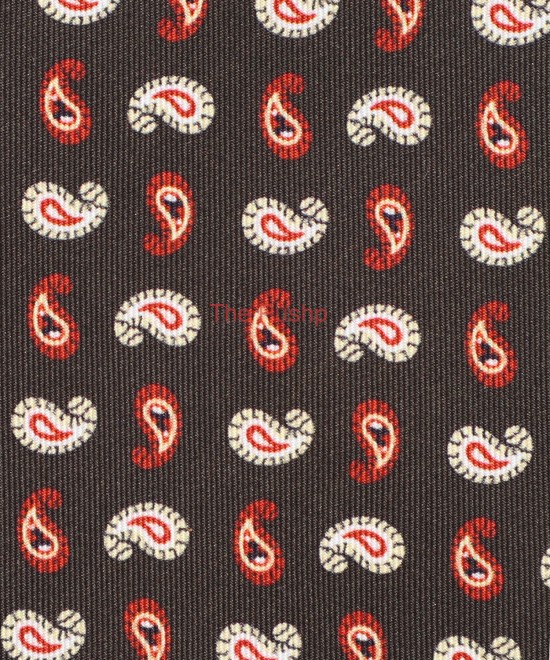DARK MEHENDI, 5 Fold Silk Tie – Micro Paisleys DARK MEHENDI, 5 Fold Silk Tie – Micro Paisleys