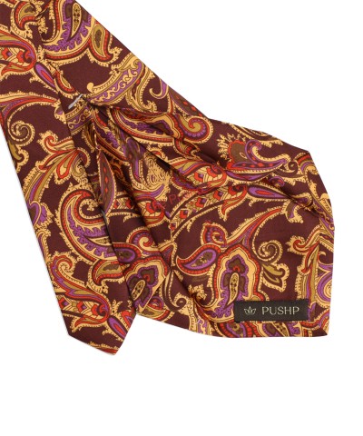 MAHOGANY, 5 Fold Silk Tie – Traditional Paisleys