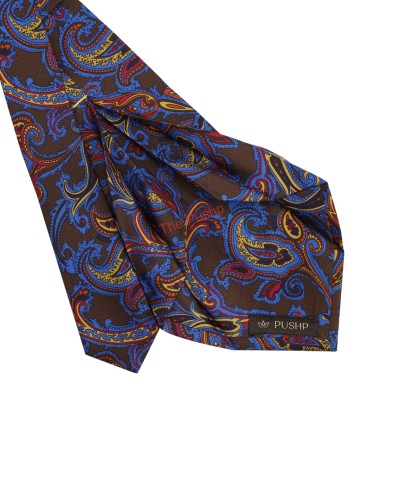 TURKISH COFFEE, 5 Fold Silk Tie – Traditional Paisley