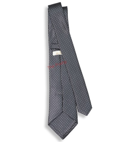 CHARCOAL BLACK, 3 Fold Micro Tie – Dots & Squares