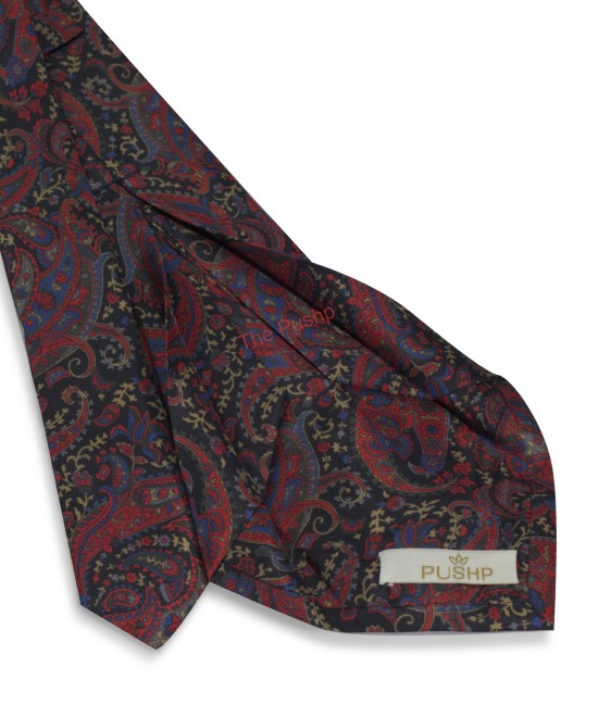 CLASSIC BLACK, 7 Fold Silk Tie β Vintage Paisely CLASSIC BLACK, 7 Fold Silk Tie β Vintage Paisely