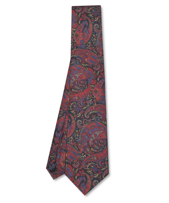 CLASSIC BLACK, 7 Fold Silk Tie β Vintage Paisely CLASSIC BLACK, 7 Fold Silk Tie β Vintage Paisely