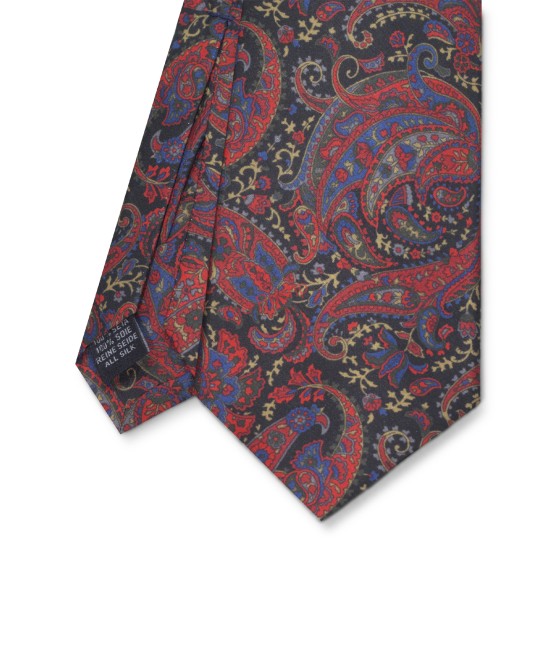 CLASSIC BLACK, 7 Fold Silk Tie β Vintage Paisely CLASSIC BLACK, 7 Fold Silk Tie β Vintage Paisely