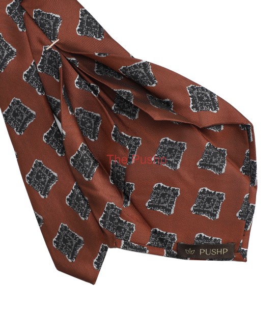 ESPRESSO BROWN, 5 Fold Micro Tie and Pocket Square - Curved Squares ESPRESSO BROWN, 5 Fold Micro Tie and Pocket Square - Curved Squares