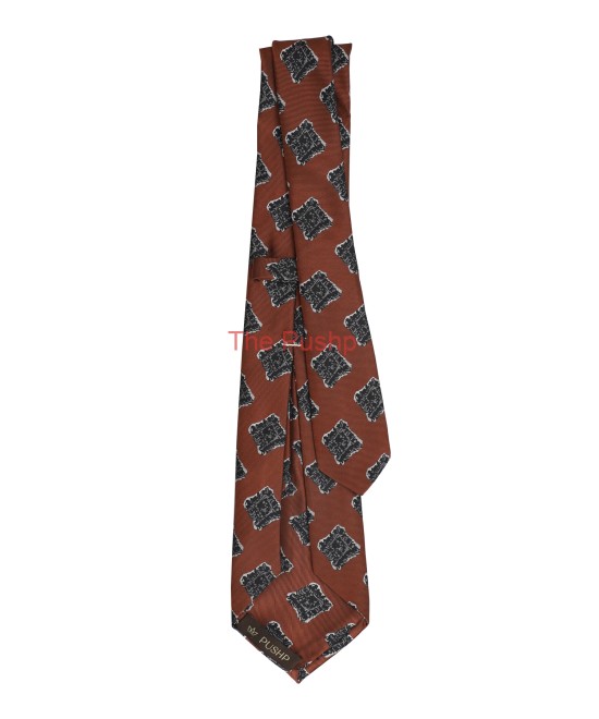 ESPRESSO BROWN, 5 Fold Micro Tie and Pocket Square - Curved Squares ESPRESSO BROWN, 5 Fold Micro Tie and Pocket Square - Curved Squares