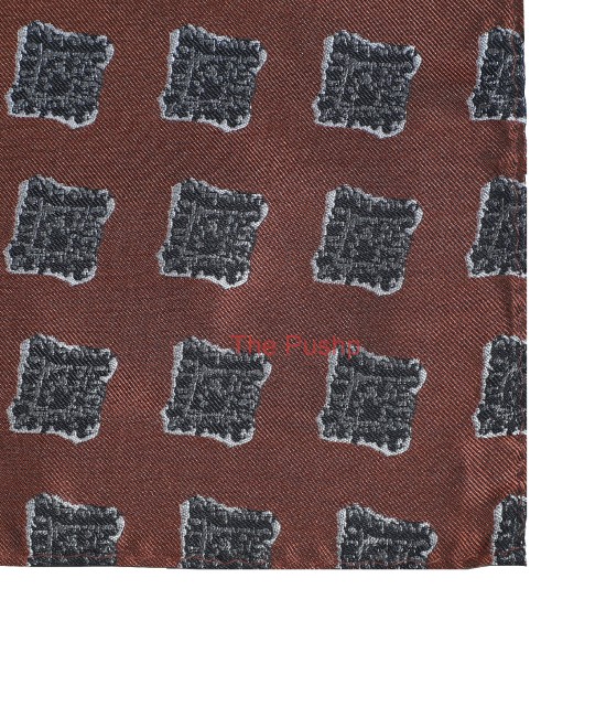 ESPRESSO BROWN, 5 Fold Micro Tie and Pocket Square - Curved Squares ESPRESSO BROWN, 5 Fold Micro Tie and Pocket Square - Curved Squares