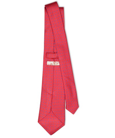 FIERY RED, 3 Fold Micro Tie – Dots & Squares
