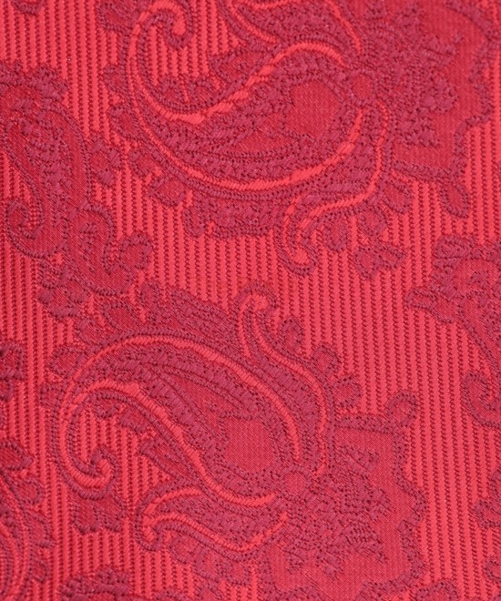 GARNET RED, 5 Fold Micro Tie – Enigmatic Paisleys GARNET RED, 5 Fold Micro Tie – Enigmatic Paisleys
