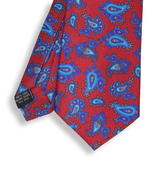 HERITAGE RED, 7 Fold Silk Tie – Vintage Paisley HERITAGE RED, 7 Fold Silk Tie – Vintage Paisley