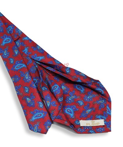 HERITAGE RED, 7 Fold Silk Tie – Vintage Paisley