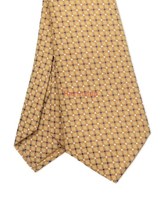 MARI GOLD, 5 Fold Micro Tie – Dots & Checks MARI GOLD, 5 Fold Micro Tie – Dots & Checks