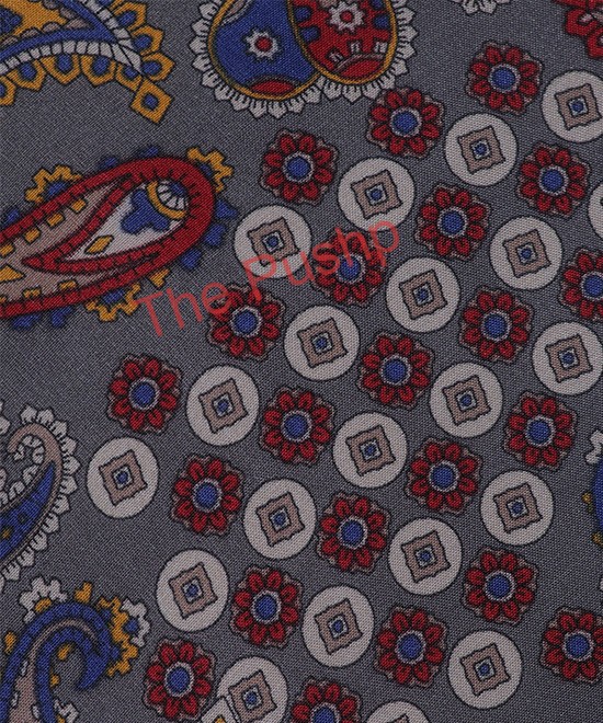 SILVER GREY, 7 Fold Silk Tie – Vintage Paisley SILVER GREY, 7 Fold Silk Tie – Vintage Paisley