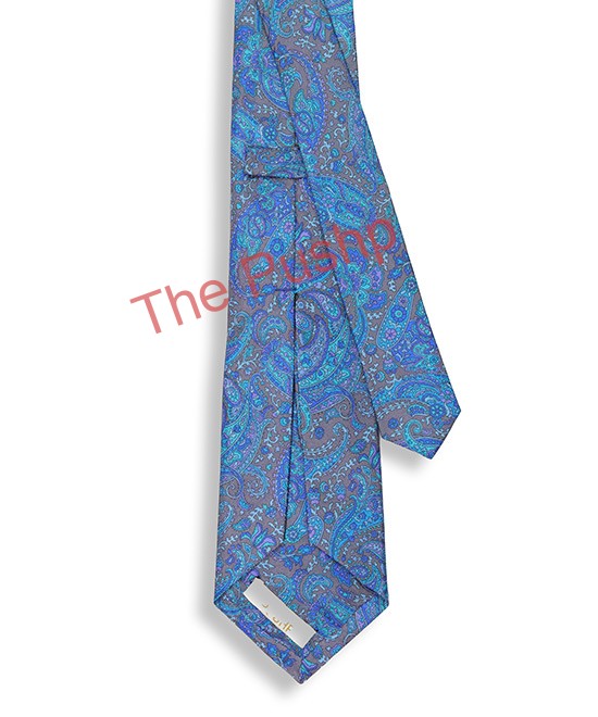 SAPPHIRE BLUE, 7 Fold Silk Tie – Vintage Paisley SAPPHIRE BLUE, 7 Fold Silk Tie – Vintage Paisley