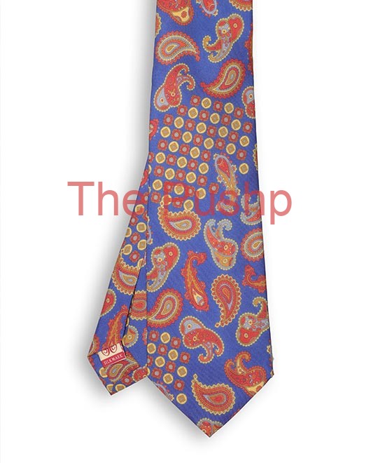ULTRAMARINE BLUE, 7 Fold Silk Tie – Vintage Paisley ULTRAMARINE BLUE, 7 Fold Silk Tie – Vintage Paisley