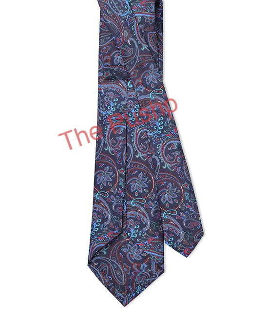 NAVY BLUE, 7 Fold Silk Tie – Vintage Paisley NAVY BLUE, 7 Fold Silk Tie – Vintage Paisley