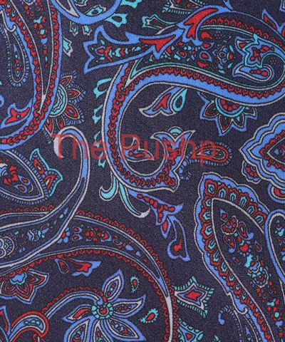 NAVY BLUE, 7 Fold Silk Tie – Vintage Paisley