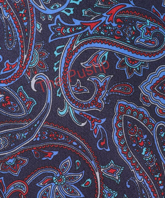 NAVY BLUE, 7 Fold Silk Tie – Vintage Paisley NAVY BLUE, 7 Fold Silk Tie – Vintage Paisley