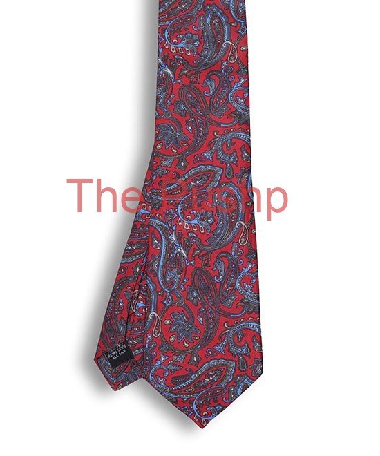 RUBY RED, 7 Fold Silk Tie – Vintage Paisley RUBY RED, 7 Fold Silk Tie – Vintage Paisley