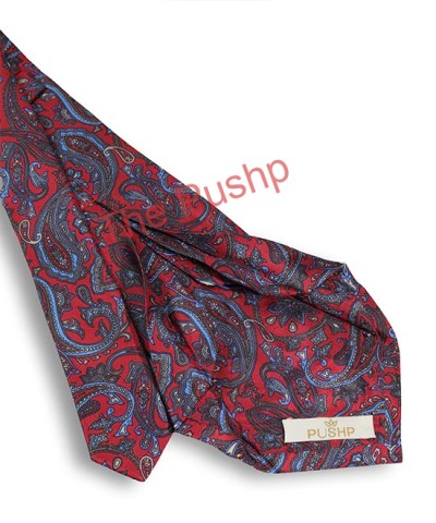RUBY RED, 7 Fold Silk Tie – Vintage Paisley