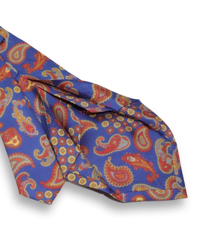 ULTRAMARINE BLUE, 7 Fold Silk Tie – Vintage Paisley